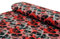 Sweat Stoff Totenköpfe angeraut rot grau - Meterware ab 25 x 160 cm - Stoff zum Nähen
