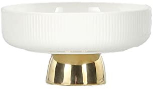 TISTIK Frutero Frutero de cerámica Portafrutas Decorativo con Base Dorada Luz Europea Cuencos Grandes de Lujo para Servir Plato de Fruta Moderno para mostrador de Cocina Fruit Bowl