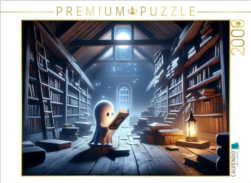 CALVENDO Puzzle Das kleine Gespenst entdeckt EIN Zauberbuch | 2000 Teile Lege-Größe 90 x 67 cm Foto-Puzzle für glückliche Stunden