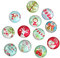 NUOBESTY 200St Weihnachtsperlen für die Schmuckherstellung Runde Cabochons aus Glas Flatback-Cabochons weihnachtliche Glasperlen 10 mm Glascabochons Fliese Mosaikzubehör Jahrgang Frieden