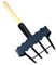 INOOMP zappa da giardino coltivatore portatile attrezzi da decespugliatore tagliaerba zappa a mano rastrelli per prati mini scavare rastrello da diserbo piccolo rastrello prato legno
