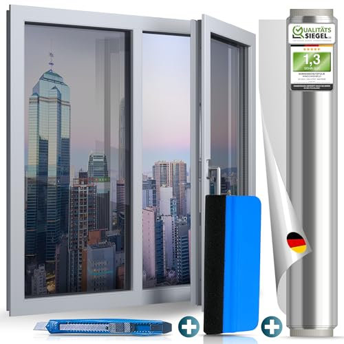 WindowShield® – UV Sonnenschutzfolie für Fenster Innen & Außen – Blickdichte Fensterfolie als Sonnenschutz Folie – Selbstklebende Hitzeschutzfolie für Fenster Außen & Innen für Sommer – 75 x 400 cm