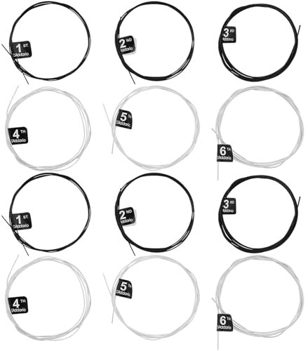 VGOL 2 Lot Jeux Cordes pour Guitare Classique EJ49 Cordes en Nylon Plaqué Argent, Tension Normale pour Guitare à 6 Cordes (Aigus 0280 0322 0403, basses 029 035 043)