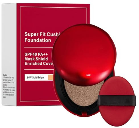 Cushion Foundation, Air Cushion Cream, Korean Red Cushion Foundation Makeup For Glass Skin, Natural Light BB Cream Feuchtigkeitsgrundierung, Multifunktionales, Langlebiges Make-up-Zubehör Für Frauen