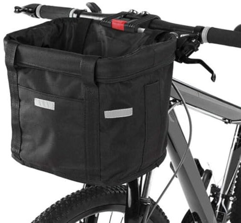 Fahrradkorb, Faltbar Fahrrad vorne Korb, mit Lenkeradapter und Kabellbinder,Abnehmbare Lenkerkorb Tasche für Kleiner Hund-Einkaufen-Reisen-Picknick, 34 x 24 x 8 cm