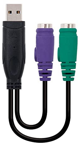Blendend Adaptador de conexión CONVERSOR PS/2(Teclado+RATÓN)-USB 2xPS/2 Macho a USB-A Macho, Longitud de 15 cm. Ideal para conectar Dispositivos PS/2 a Puertos USB.