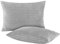 BaSaTex Winter Plüsch Kissenbezüge Kissenhüllen | 2er Pack 40x60 cm | Cashmere-Touch Coral Fleece,Rip-Cord“ | Sofakissen Couchkissen Zierkissenbezug | Reißverschluss | Grau