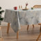 GAMUSI Tischdecke für Weihnachten, Jacquard, Goldgarn, Esstisch, rechteckig, Weihnachtsdekoration, 140 x 200 cm, Blau/Gold