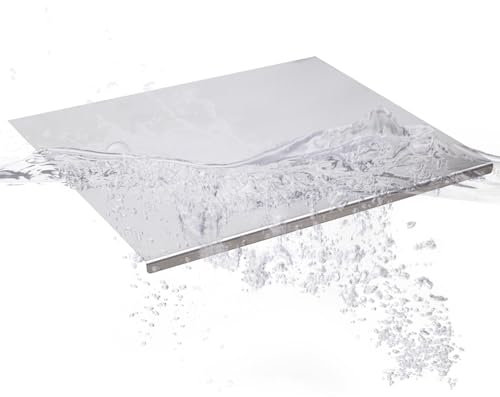 Tabla de cortar de acero inoxidable con borde, protector de encimera de cocina de acero inoxidable, tabla de cortar de cocina resistente para carne, verduras, frutas, queso, repostería, repostería