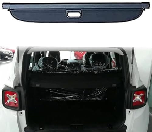DdaiXQ Auto Einziehbare Hintere Kofferraum Hutablage Für Jeep Renegade 2020 2021, Kofferraum Ablagen Schutz Abdeckung Cargo Cover Gepäckrollo