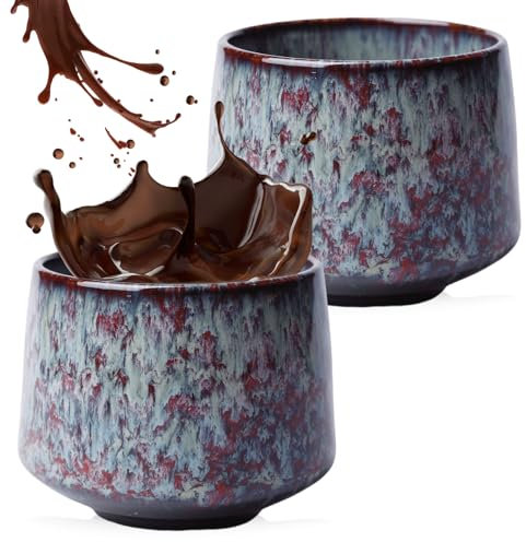 2 tazas de café de espresso, 180 ml, taza pequeña de té, taza de café de cerámica, taza de café de cerámica, taza de café expreso para regalo en diseño moderno
