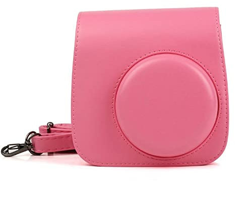 VBPBHFFNMW Lederfilm-Kameras-Tasche Schutzhülle Schulterkamera Farbe Schutzhülle for Fuji Fit for Polaroid Mini 8 8+ 9 Fit for Instax PU Kameratasche(Pink)