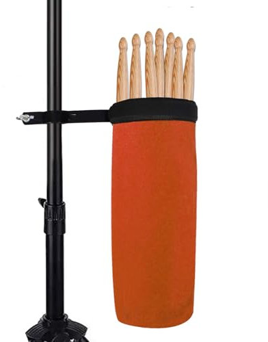 DEARBAG Trommelstockhalter Trommelstocktasche Einstellbare Drumstick Halter Drumstick Holder Schlagzeug Zubehör Nylon Drumstick Tasche mit Klemmclip für Trommelstöcke Drum Kit (Rot)
