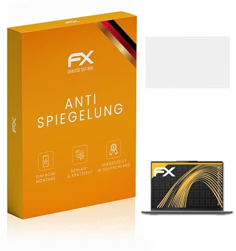 atFoliX Panzerfolie kompatibel mit Lenovo Yoga 7i 16 Inch Gen 10 Schutzfolie, entspiegelnde und stoßdämpfende FX Folie (2X)