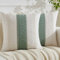 Jayusaror Kissenbezug 40x40 Salbei Grün Boho Makramee Baumwolle Leinen Kissenbezüge Sofakissen Landhausstil Kissenhüllen Dekokissen Kissen Modern Zierkissenbezug für Sofa Wohnzimmer 2er Set