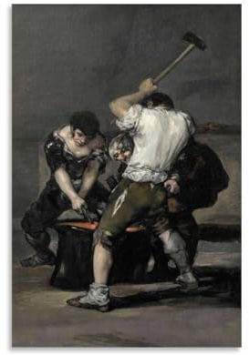 XuXueCC Francisco De Goya Wandkunstdrucke, Gemälde, Poster, Schmiede, coole Kunstwerke, Gemälde, Wandkunst, Leinwanddrucke, hängendes Bild, Heimdekoration, Geschenkidee, ungerahmt, 60 x 90 cm