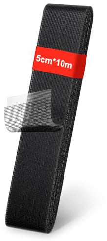 Flintronic Ripara Zanzariera, 50mm*10M Patch Riparazione Dello Schermo, Fibra Di Vetro, Forte Adesivo Patch, Nastro Adesivo Ripara Zanzariere, per Zanzariereper Finestre/Porte/Zanzariere- Nero