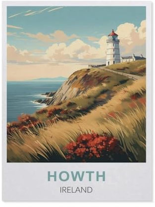 Howth, Irland – Vintage Reiseplakat,Puzzles, 1000-teiliges Puzzle Für Erwachsene Und Kinder Ab 10 Jahren(38x26cm)-DC34