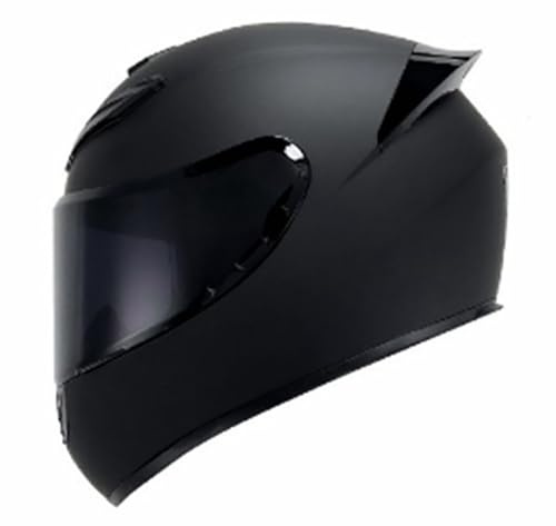 Casco Integrale, Casco Da Moto Certificato ECE 22.06 E Casco Da Scooter Con Doppia Visiera Per Donna, Uomo E Adulto, Casco Da Moto, Visiera Trasparente, Nero C4,S/(53~54cm)