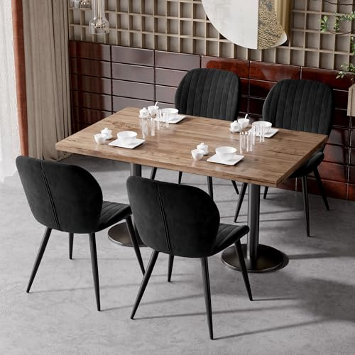 Hawthyhome Esszimmerstühle 4er Set Ergonomischer Stuhl Kohlschwarz | Stühle Esszimmer,Polsterstuhl mit Wasserdichtes Material & Metallbeine,Küchenstuhl für Esszimmer,Wohnzimmer,Balkon,Büro