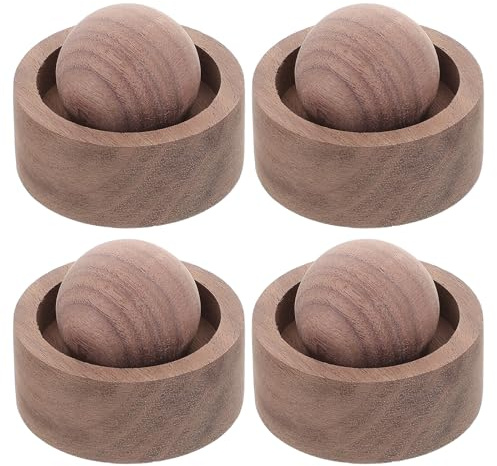 HAMPPLIES 4-Teilig Holzduftdiffusor Aus Naturholz Aromatherapie-Diffusor Aus Walnussholzmaserung Tragbarer Duftdiffusor Für Auto Schreibtisch Büro Innenbereich Reise Und Sauna