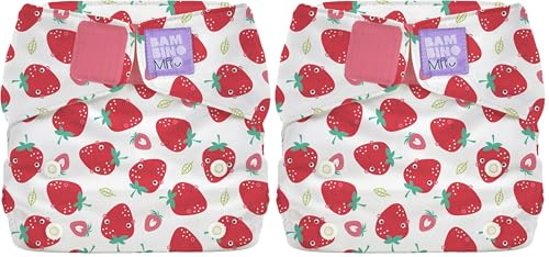 Bambino Mio, Miosolo Classic All-in-One Reusable Nappy, Eco Chemical Free Nappy (Strawberry Cream, One Size) (Pack of 2)