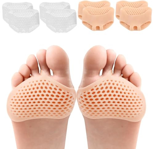 8 Piezas Almohadillas Metatarsianas de Gel, Cojín de Gel Reutilizable, Almohadilla Plantar para Pies Ampollas, Dolor en Antepié
