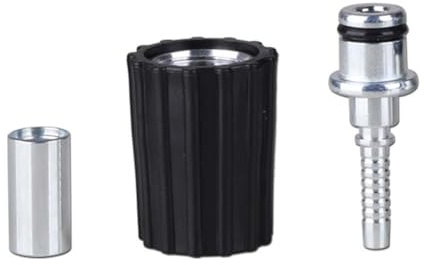 URPIZY Reparaturset für Hochdruckschlauch: Schnellverbinder aus Metall, rostbeständig, 3000 PSI, für Hochdruckreiniger-Zubehör, 3-teiliges Set, schwarz