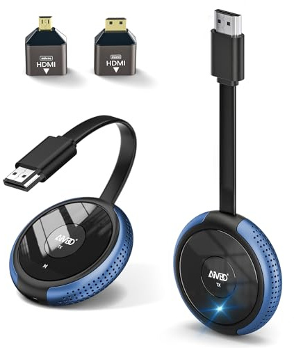 HDMI Wireless, Kabellose Transmitter and Receiver 50M Funk Funkübertragung, 5.8G Drahtlos Übertragen Sender Empfänger, Plug & Play für Casting Video Audio File von Laptop/PC zu TV/Projektor, 2.16''