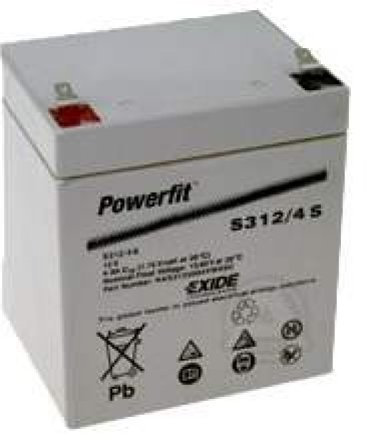 Exide Powerfit S312/4S Blei Akku, Anschluss 4,8mm