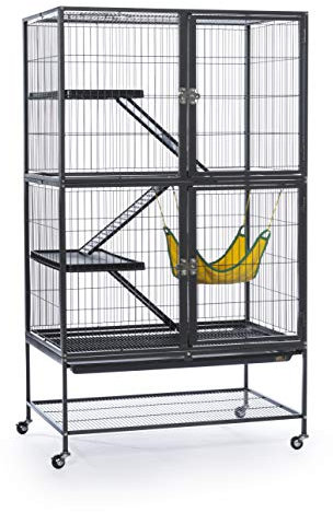 Prevue Hendryx 485 Pet Products Aufnahmen Frettchen Home mit Ständer, schwarz Hammertone