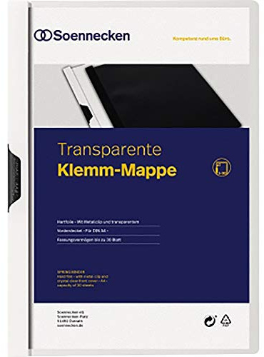 Soennecken Klemmmappe 3314 DIN A4 bis 30Blatt PVC weiß