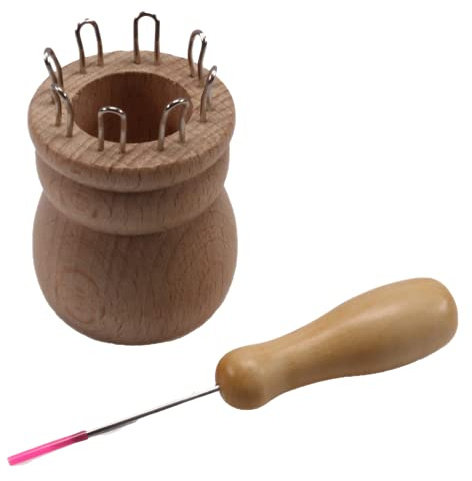 efco Strickliesel 8 Haken, Ø Loch 24mm, 44x50mm, Naturholz roh - 1 Stück