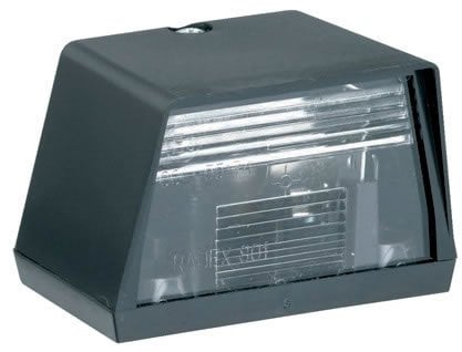 RING Small Black Number Plate Lamp Complete With Fitted E Approved Bulb