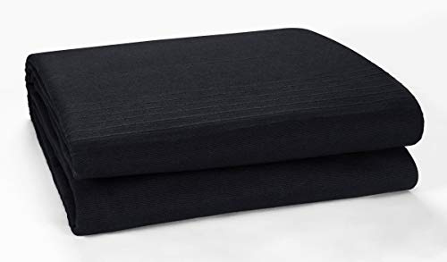 EHC Classic Rib Throw, Sofa Settee Bed Throw Bedspread - 250cm x 380cm, 100 x 150 Inches Fits 4 or 5 Seater Sofa or Super King Size Bed, Black