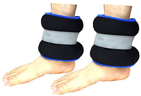 LISARO Gewichtsmanschette für Fußgelenk, Armgewichte 0.5KG bis 2KG, Gewichte für Damen und Herren, Fitness Bewegung Laufen Joggen Gymnastik, Gewichtsmanschette für Arme und Beine, Pro Paar. (1)