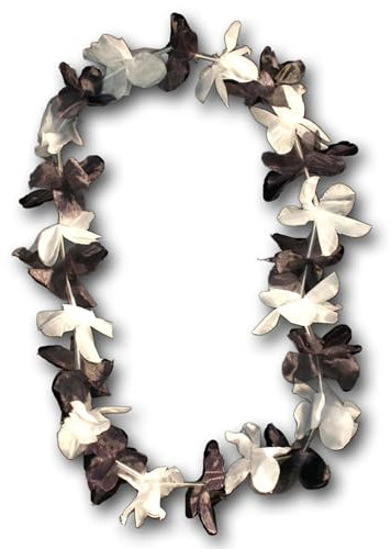 Sonia Originelli Blumenketten Hawaiiketten Party Fanartikel feiern Sommer EM WM 5 Stück Farbe: schwarz-Weiss