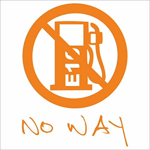 JINTORA - Autoaufkleber Tuning - Auto Aufkleber - e10 no Way - 76x99 mm - Auto Aufkleber - Bus - Fenster - Heckscheibe - Camper - wetterfest Outdoor Sticker Auto Deko LKW Tuning Selbstklebend - orange