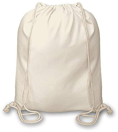 D&H CLOTHING UK Pack of 10 Premuim Plain Natural Cotton Shopping School Bags Rucksacks Drawstring School Gym PE Book P E Eco Friendly Shoppers