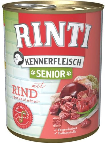 Rinti Kennerfleisch Senior Rind 800g - Sie erhalten 12 Packung/en; Packungsinhalt 0,8 kg