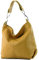 modamoda de T168 Damen Leder Schultertasche Henkeltasche Medium handmade in Italy, Farbe:Senfgelb