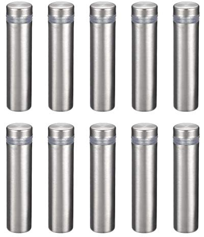 sourcing map 1/2 Dia x 2(12x50mm) Standoff Screws Wall Mount Sign Holders Acrylic Glass Nails 10pcs