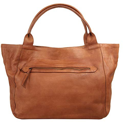 X-ZONE Shopper Echt Leder Damen | Vintage Handtasche, Ledertasche mit Smartphonefach, Umhängetasche | 020380