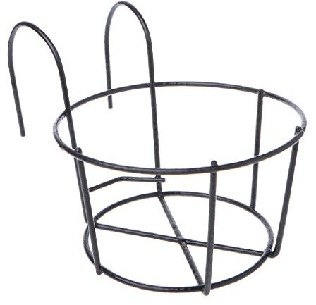 Youlin Support de Pot de Plantes,Fer,avec des Crochets,Rond Balcon Étagère Extérieure Pot de Fleur,pour Maison Garde-Corps De Jardin (Noir)
