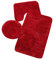 yiguanguan 3 Stück rutschfest Ständer Badematten Set Badvorleger Duschmatte Badgarnitur Duschvorleger Weiches Teppich WC Vorleger (Rot, OneSize)