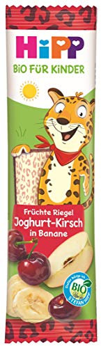 HiPP Bio-Riegel Früchte-Freund Leopard, Joghurt-Kirsch in Banane, 22 x 23g