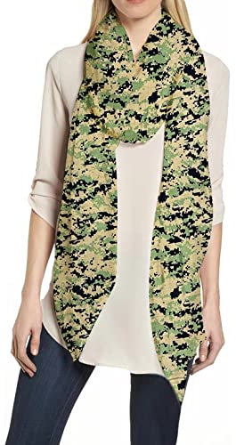 Lina & Lily Damen Schal Tuch mit Taktische und Militärische Digitale Tarnung (Grün digitale camo)