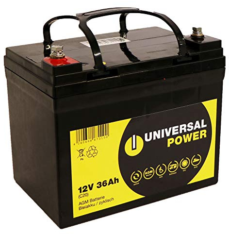 Universal Power 12-36 12V 36Ah AGM Rasenmäher Akku