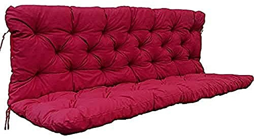 Ambientehome Auflagen 3er Bankkissen Bankauflage Polsterkissen 150x98x8 cm rot