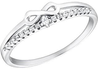 Amor Ring 925 Sterling Silber Damen Ringe, mit Zirkonia synth., Silber, Infinity, Kommt in Schmuck Geschenk Box, 2035634